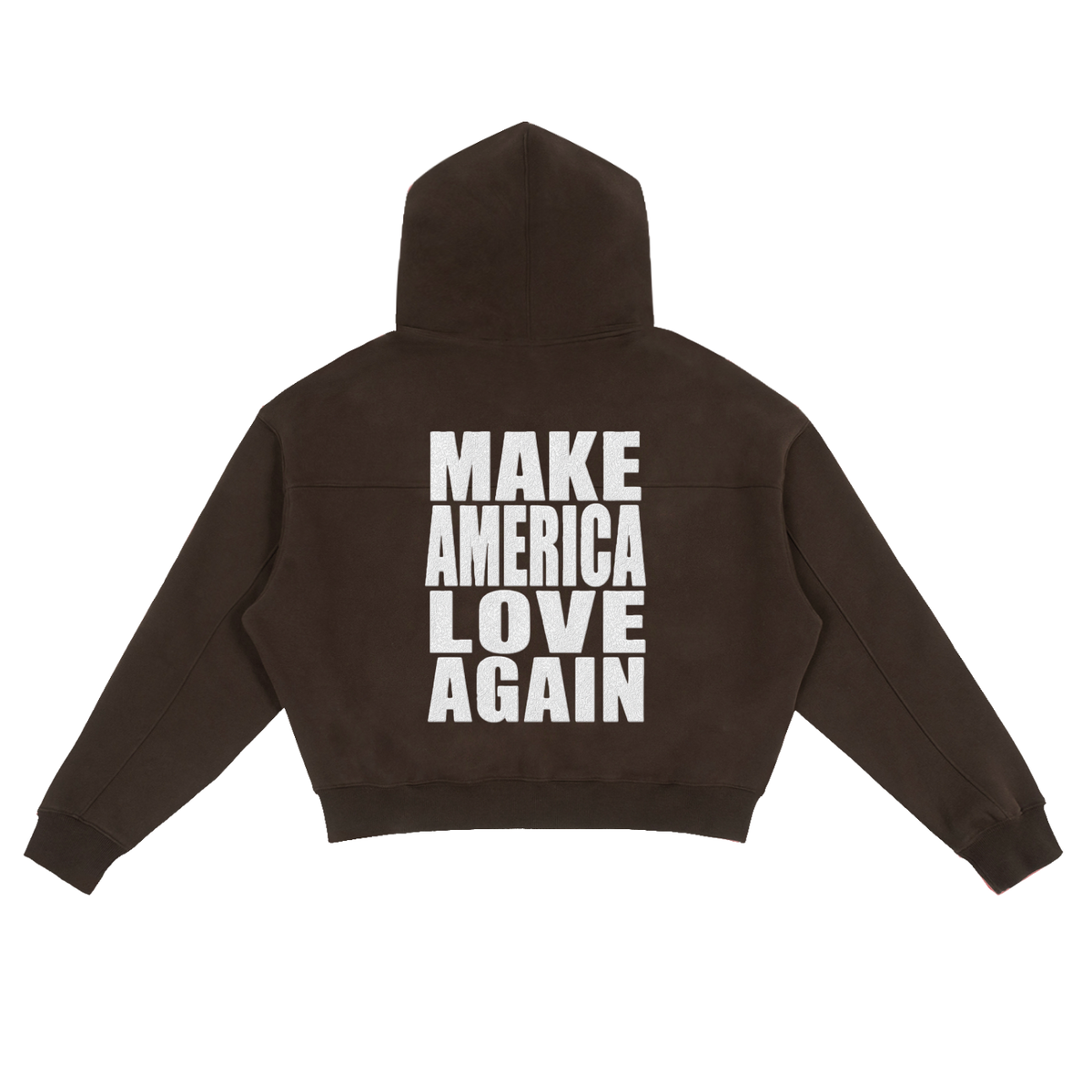 Make America Love Again Fleece Zip-Up Boxy Hoodie