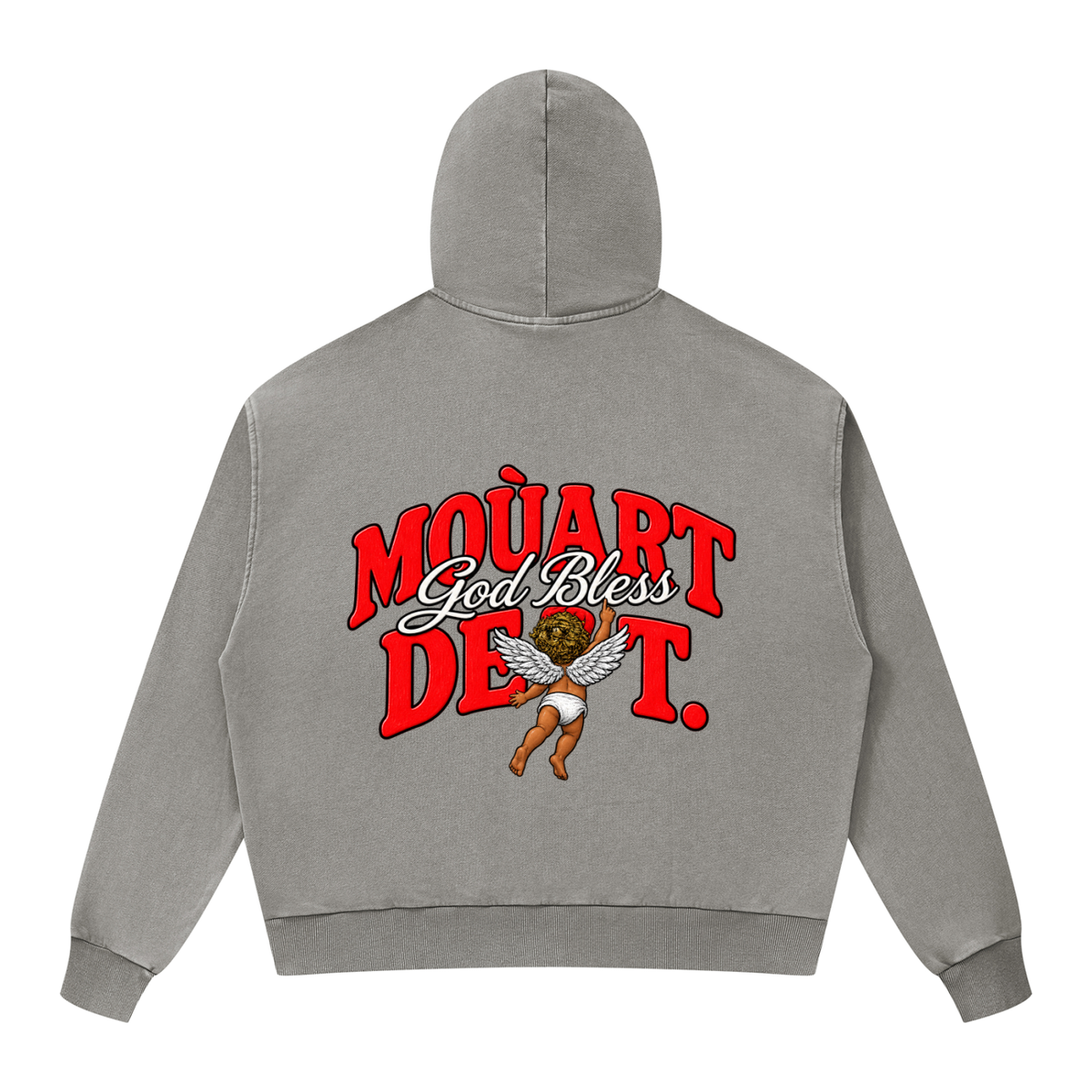God bless Mineral Wash Boxy Full Zip Hoodie