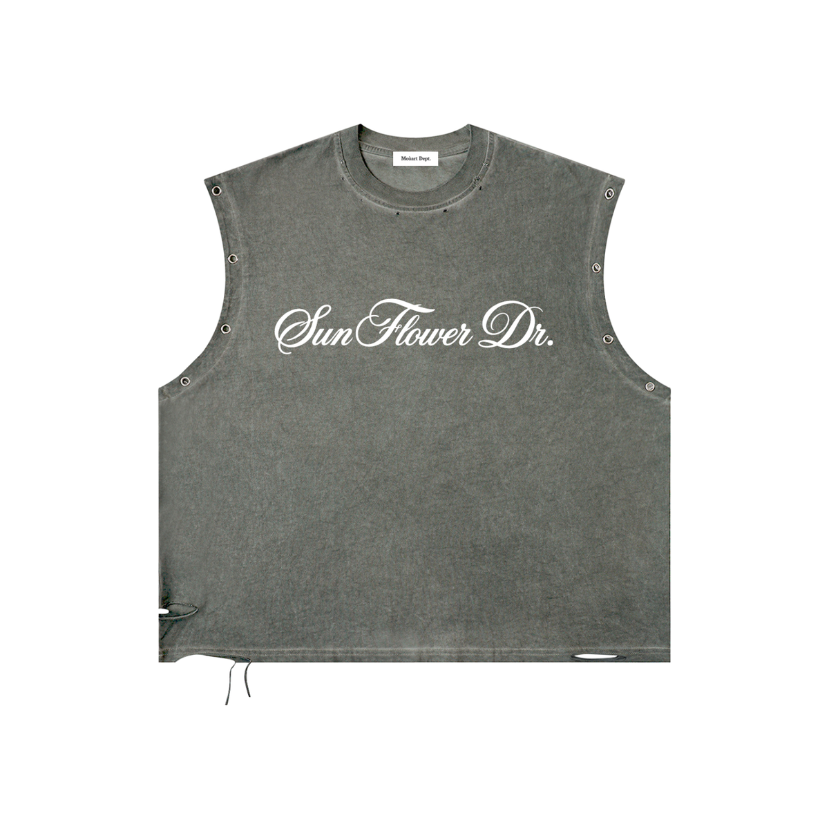 Color Palette Bags Distressed Grommet Eyelet Tank