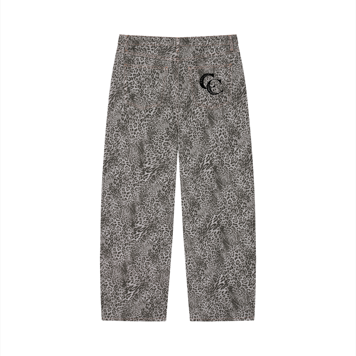 Casually Confident Unisex Leopard Wide Leg Jeans