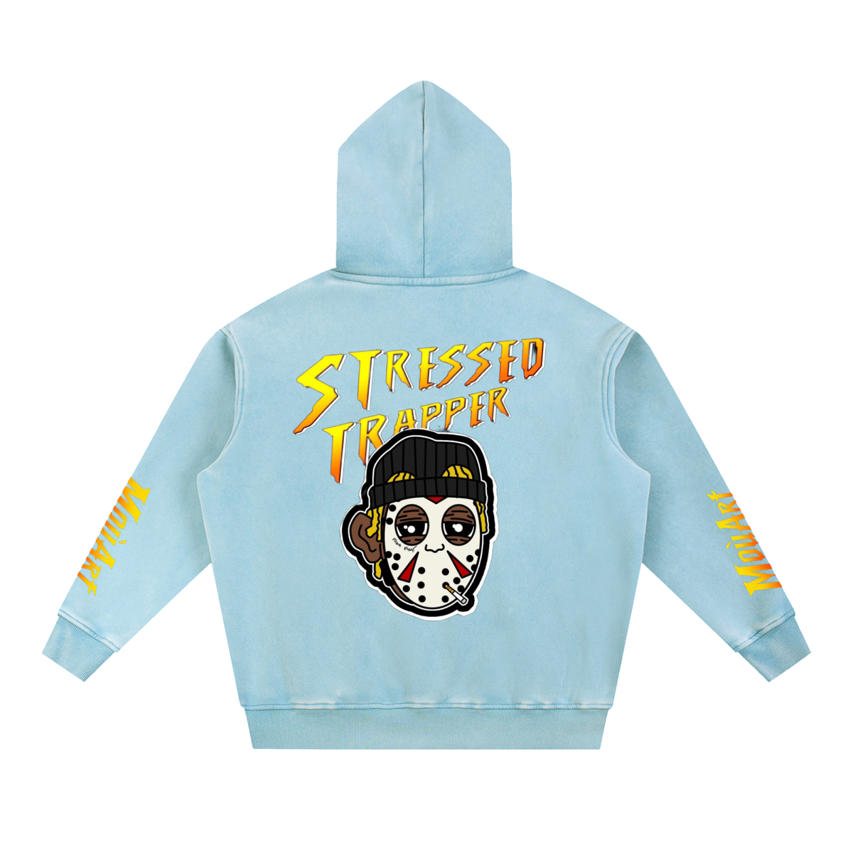 Stressed Trapper Snow Wash Fleece Hoodie