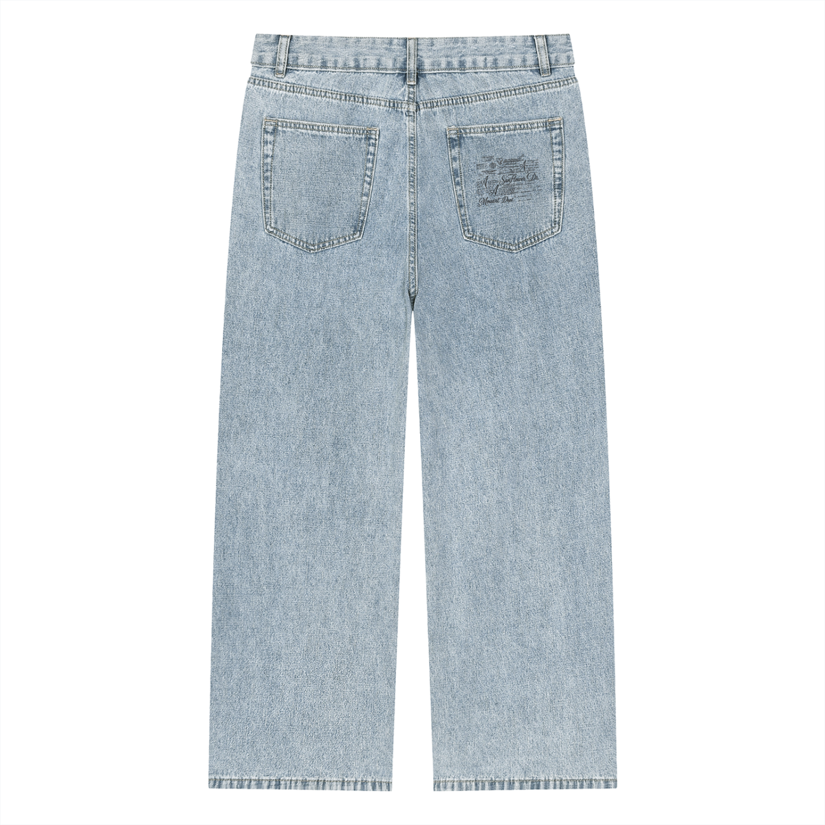 Success Is Nothing w/o God Vintage Wash Straight Leg Jeans