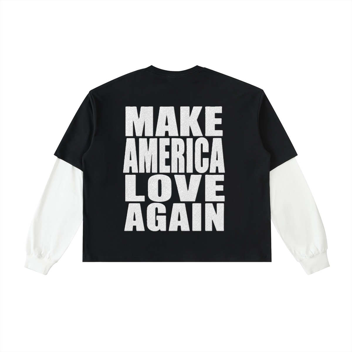 Make America Love Again Layered Sleeve Cotton T-Shirt