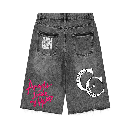 It’s Art Duh Men’s Wide Leg Denim Shorts