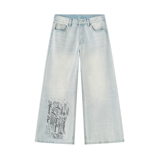 Make America Love Again Vintage Wide Leg Denim Jeans