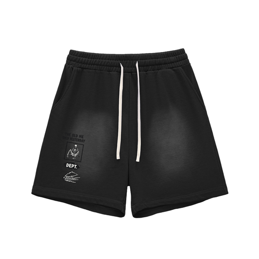The Old Me Died Yesterday Raw Edge Cotton Shorts