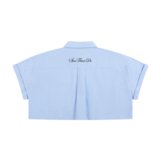 Casually Confident Women’s Striped Boxy Cropped Shirt