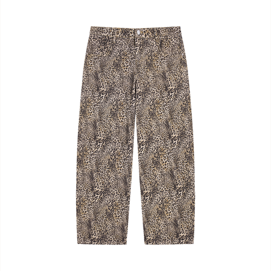 Casually Confident Unisex Leopard Wide Leg Jeans